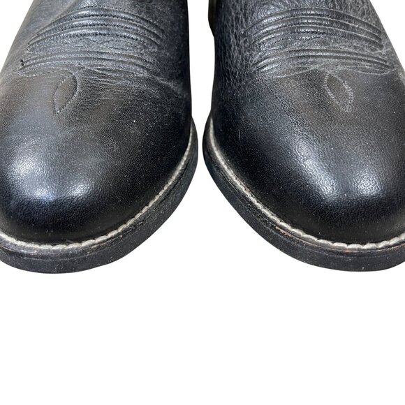 Ariat Stockman Cowboy Western Boots Size 9.5 D Leather Black - Picture 4 of 12